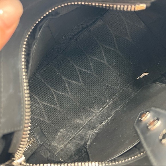 KENZO black leather structured crossbody purse with silver details - Picture 6 of 9